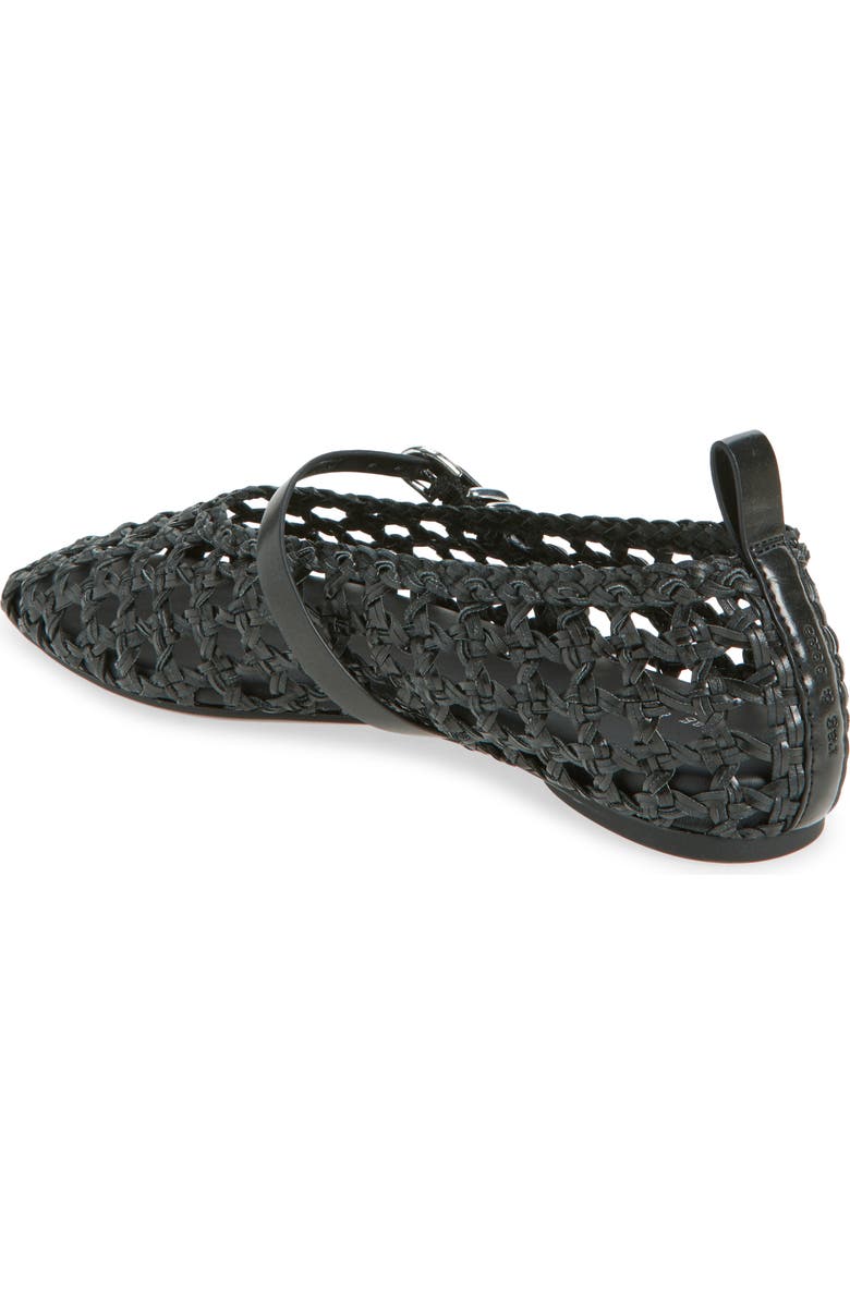 rag & bone Spire Woven Mary Jane Flat, Alternate, color, Black