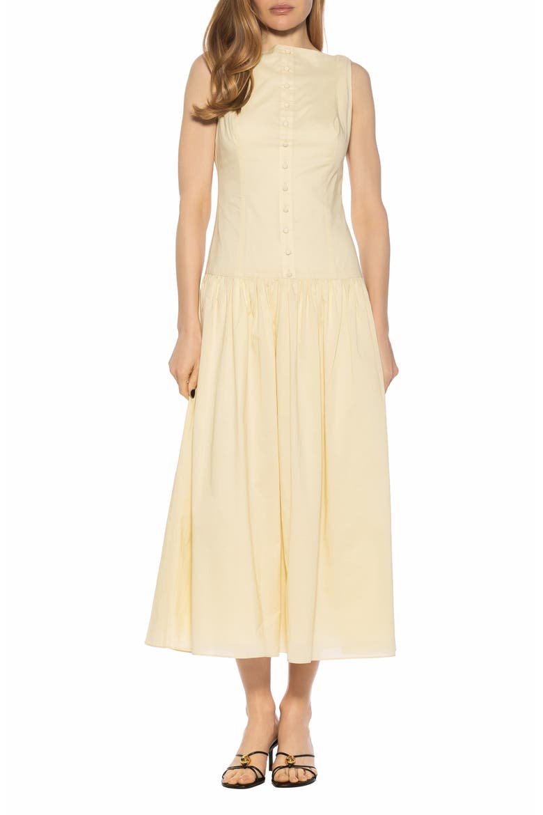 Solenne Mixed Media Dress, Main, color, BEIGE