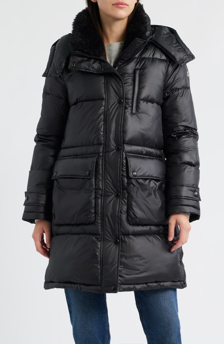 Sam Edelman Puffer Coat with Removable Hood, Alternate, color, Black