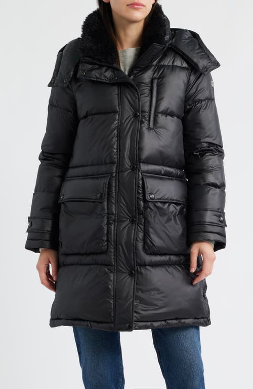 Sam Edelman Puffer Coat With Removable Hood In Black
