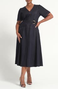 Estelle Lyra Belted Cotton Dress
