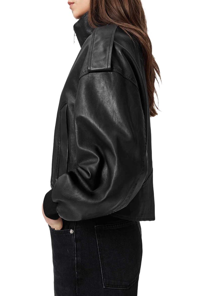 Lowden Leather Jacket, Alternate, color, BLACK