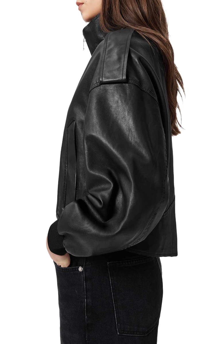 AllSaints Lowden Leather Jacket, Alternate, color, Black