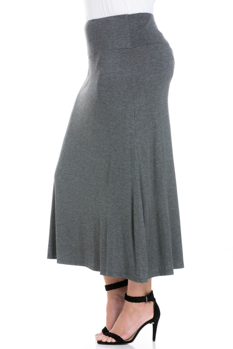 Elastic Waist Maxi Skirt, Alternate, color, Smoke