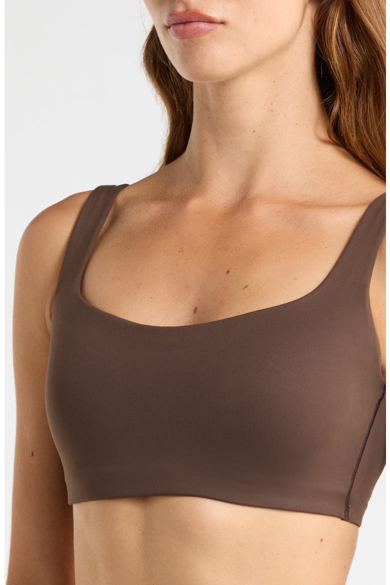 Matte Scoop Neck Bra, Alternate, color, DARK SEPIA