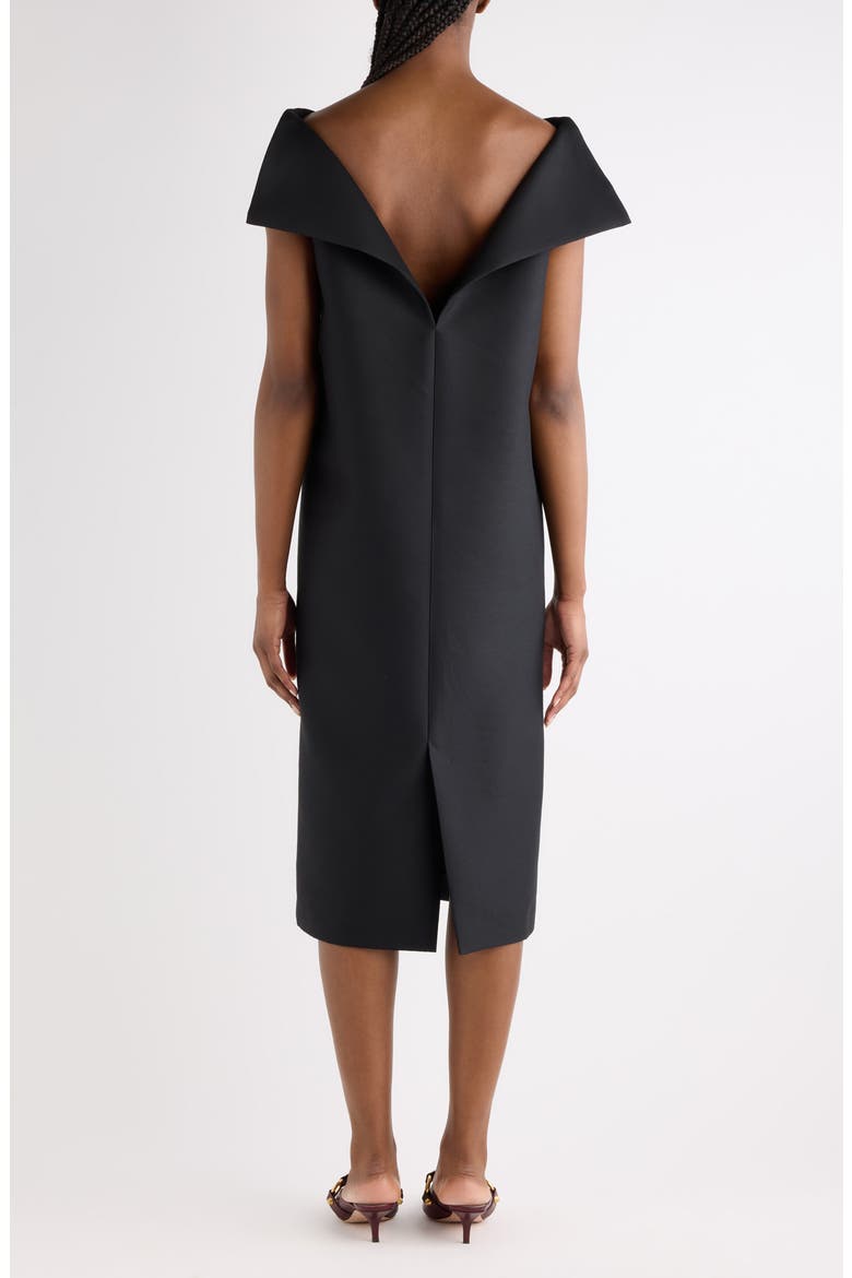 Wool & Silk Vareuse Midi Dress, Alternate, color, 1000 BLACK