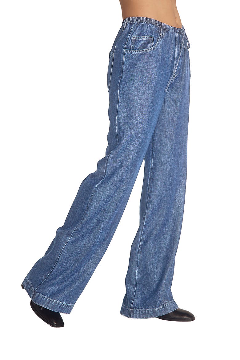 Drawstring Wide Leg Tencel™ Jeans, Alternate, color, MEDIUM VINTAGE WASH
