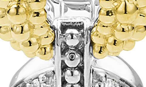 Lagos Caviar Lux 2-tone Link Diamond Hoop Earrings In Gold