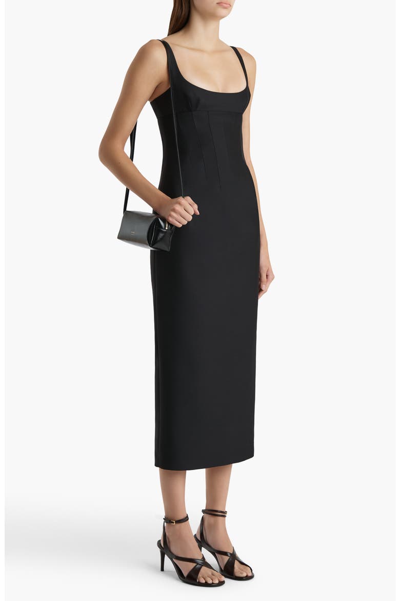 Lotte Virgin Wool & Silk Faille Sheath Dress, Alternate, color, BLACK