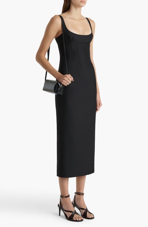 Khaite Lotte Virgin Wool & Silk Faille Sheath Dress In Black