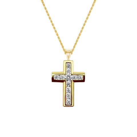 Pave Cross Pendant Necklace