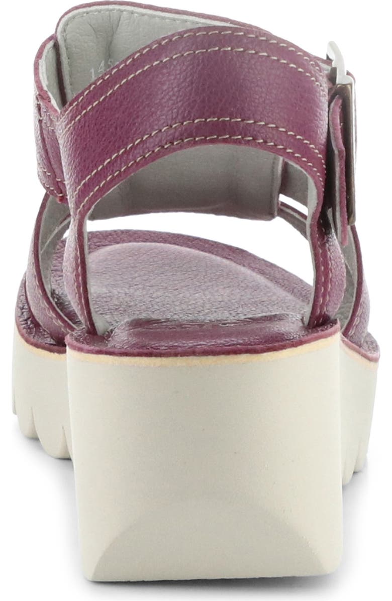 Fly London Yudd Platform Wedge Sandal, Alternate, color, Berry
