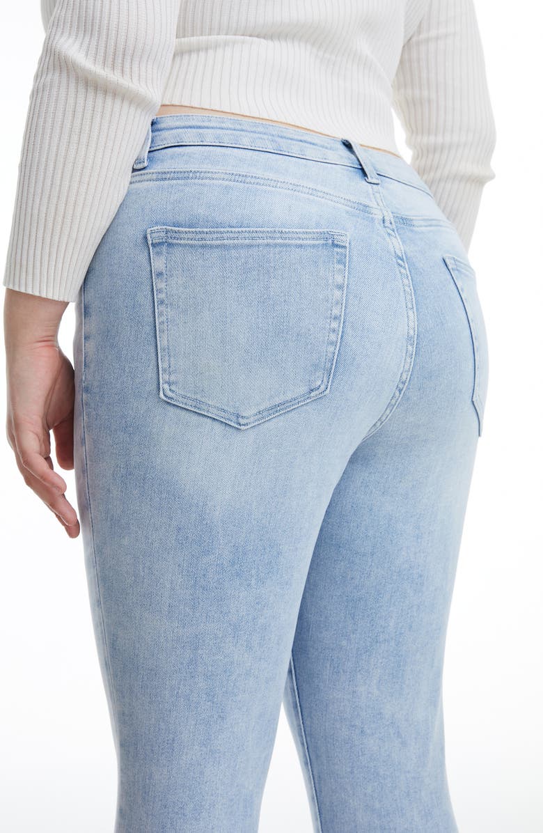 Bayeas Daisy High Waist Raw Edge Crop Straight Leg Jeans, Alternate, color, Light Blue