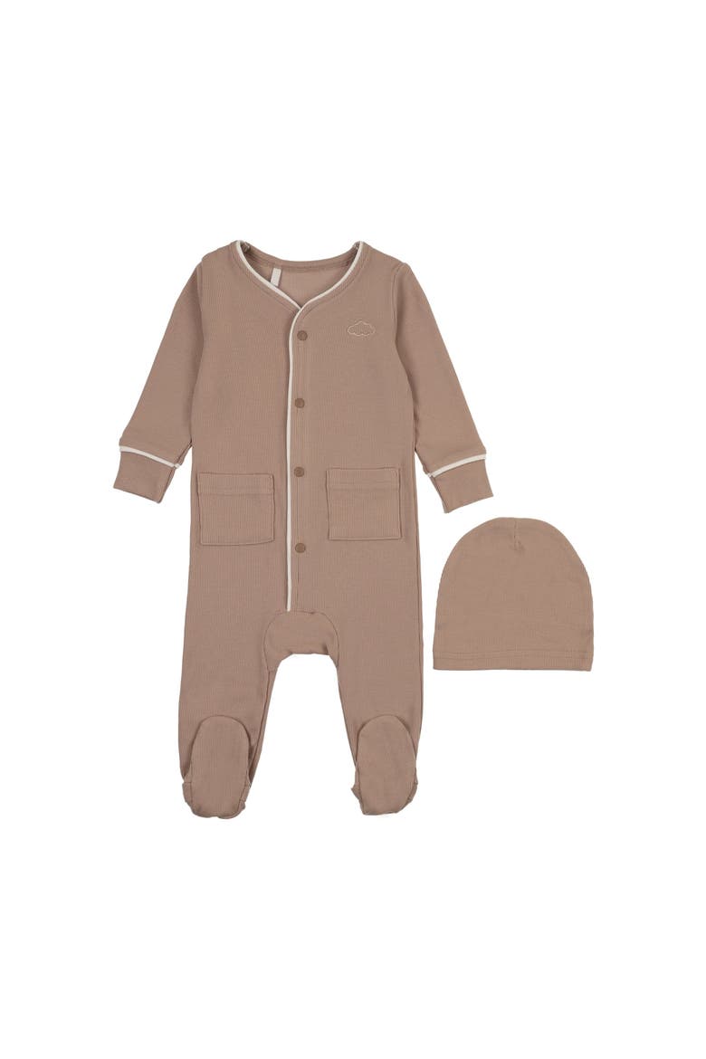 Ribbed Grandpa Footie for Baby Boy, Main, color, Cocoa