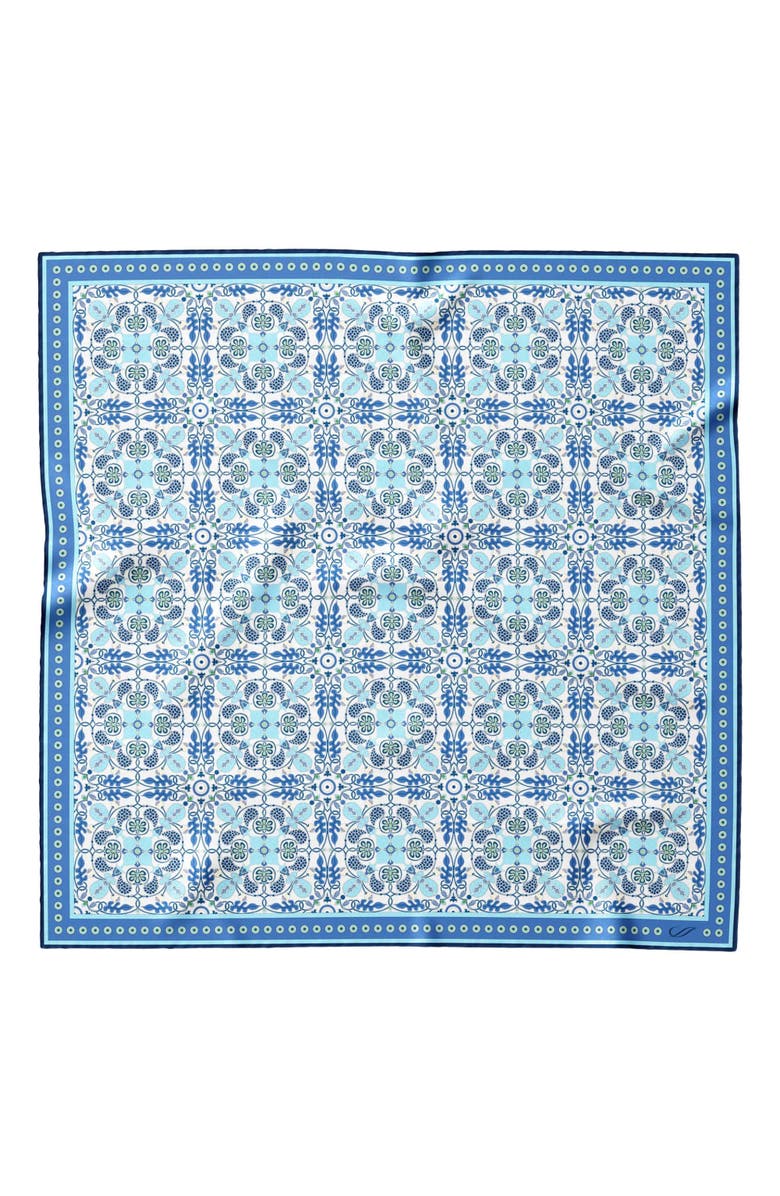 Elizabetta Barbaresco - Hand Rolled Silk Neckerchief, Main, color, Blue