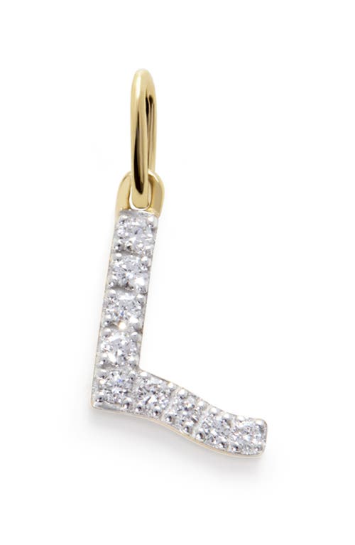 Monica Vinader Lab Created Diamond Initial Pendant Necklace In 14kt Solid Gold - L