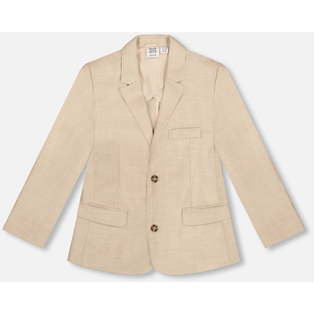 Deux Par Deux Little Boy's Two Button Blazer Light Taupe In Light Taupe