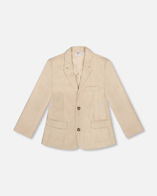 DEUX PAR DEUX DEUX PAR DEUX BOY'S TWO BUTTON BLAZER LIGHT TAUPE 
