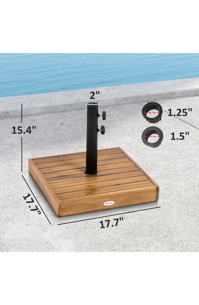 Outsunny Patio Umbrella Base, Alternate, color, Teak