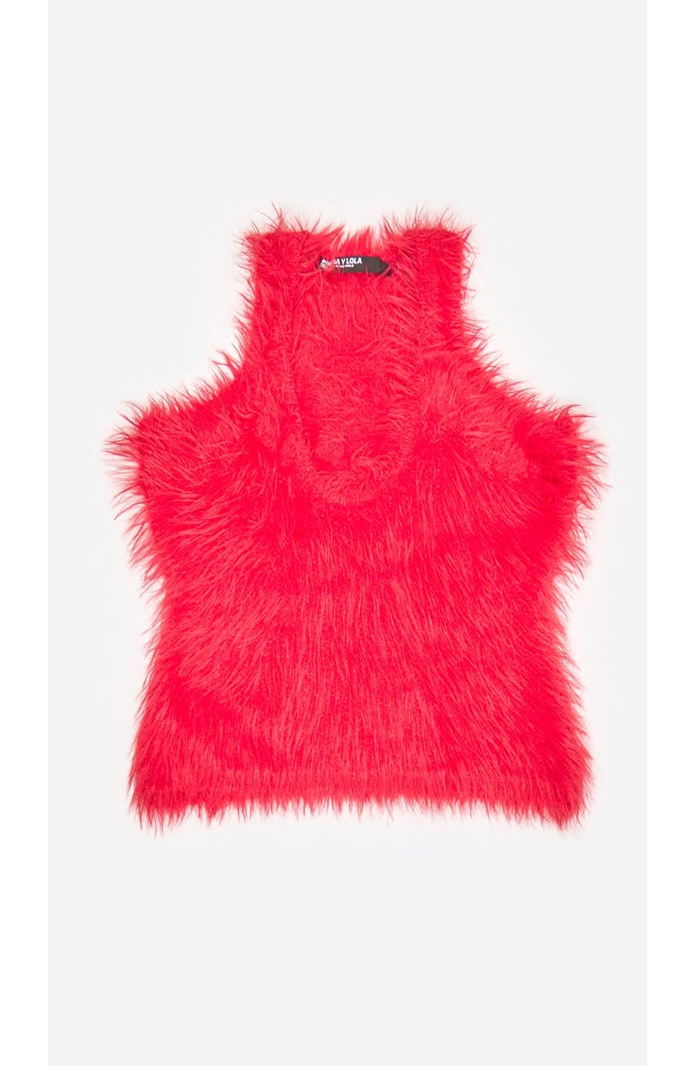 Bimba y Lola Fur Sleeveless Top, Main, color, Red