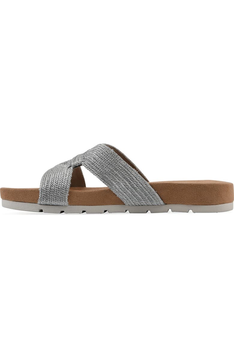 CLIFFS BY WHITE MOUNTAIN Tindra Slide Sandal, Alternate, color, Silver Raffia
