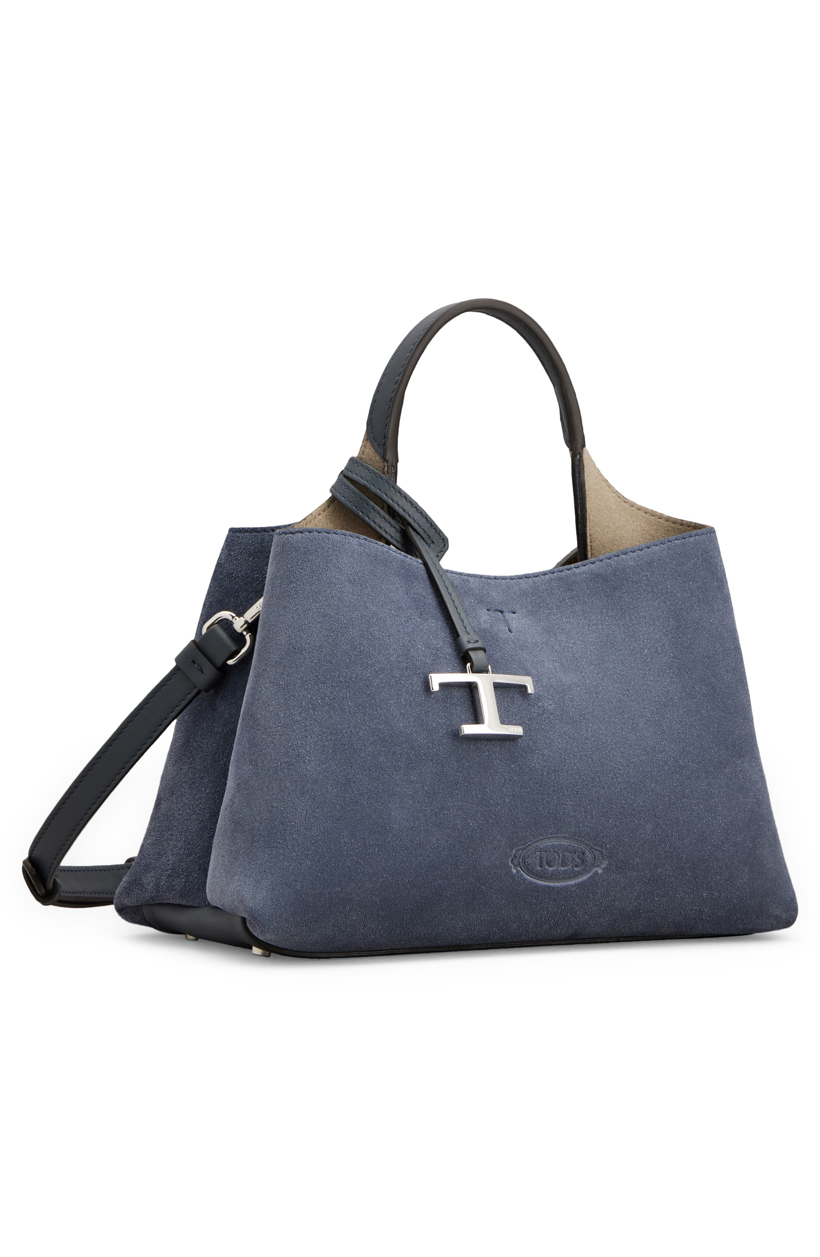 Tod's Micro Top Handle Shopper, Alternate, color, Indaco/ Ombra