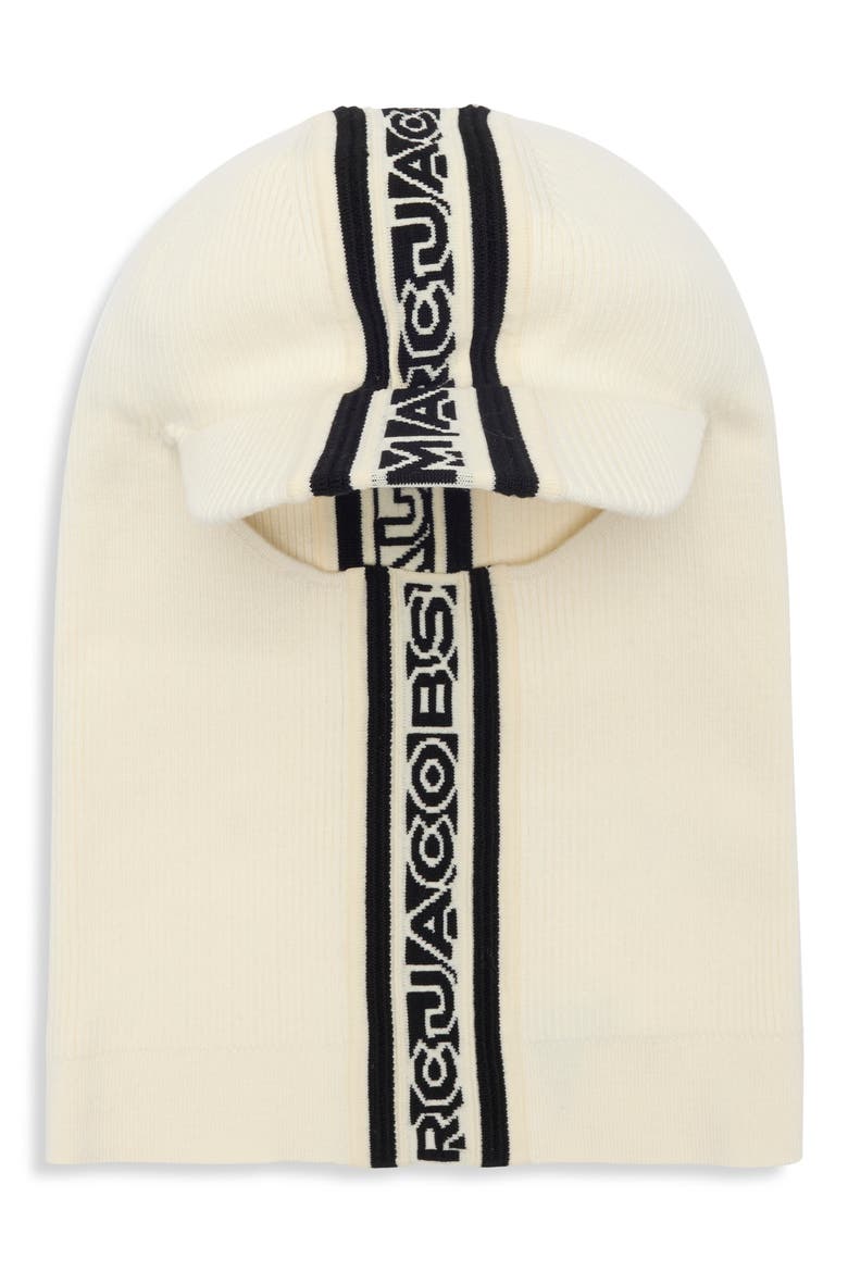 Brimmed Wool Balaclava, Main, color, IVORY/ BLACK