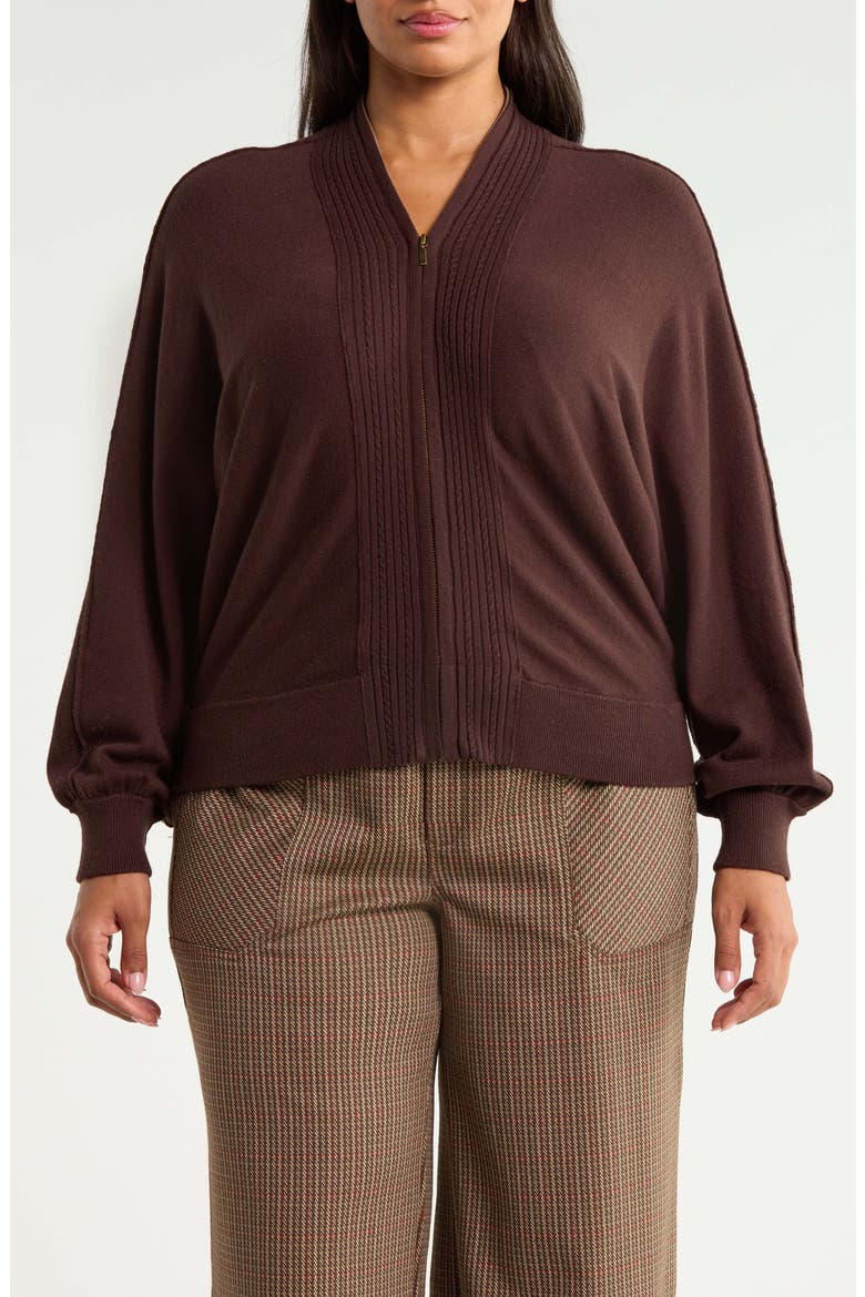 Dolman Sleeve Cardigan, Alternate, color, BROWN