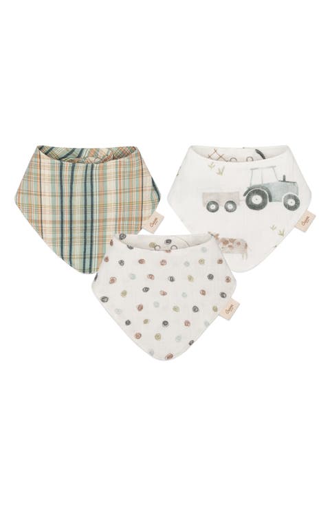 Tractor Assorted 3-Pack Cotton Bibs Set (Baby)