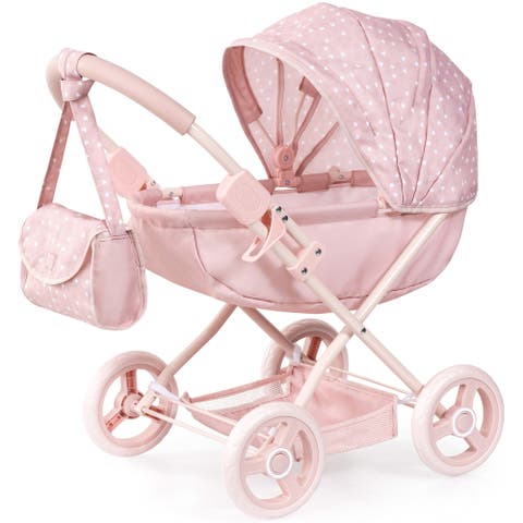 Doll Pram Cosy Play Push Stroller Fits 18" Dolls, Ages 3+