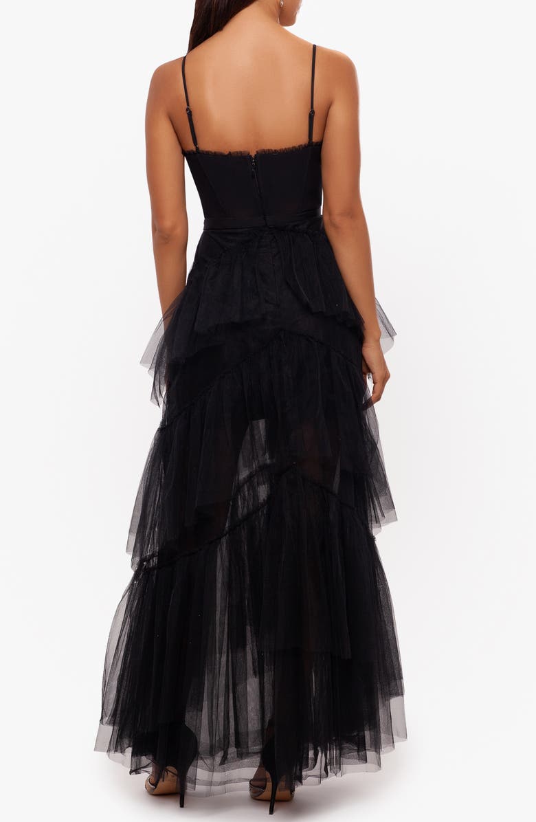 Betsy & Adam Tiered Tulle Ruffle Gown, Alternate, color, 