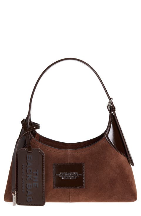 The Small Suede Belted Sack Bag