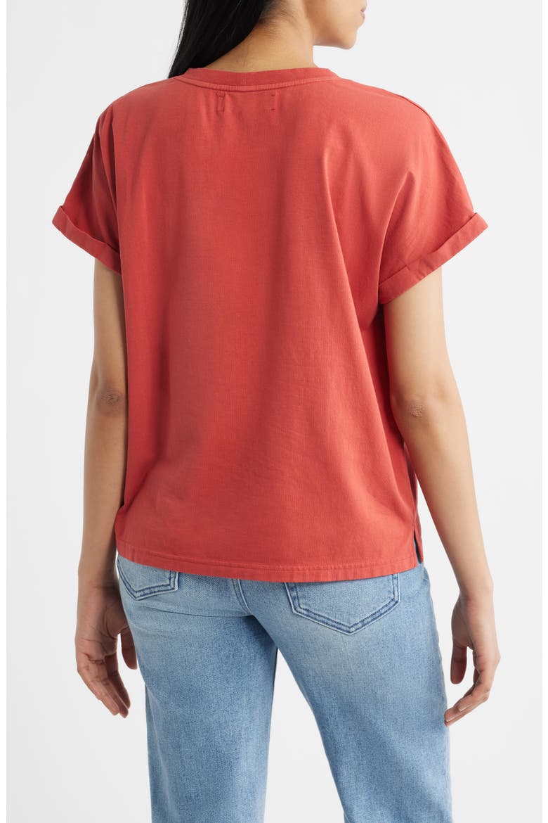 Cuffed Stretch Cotton Graphic T-Shirt, Alternate, color, BRICK