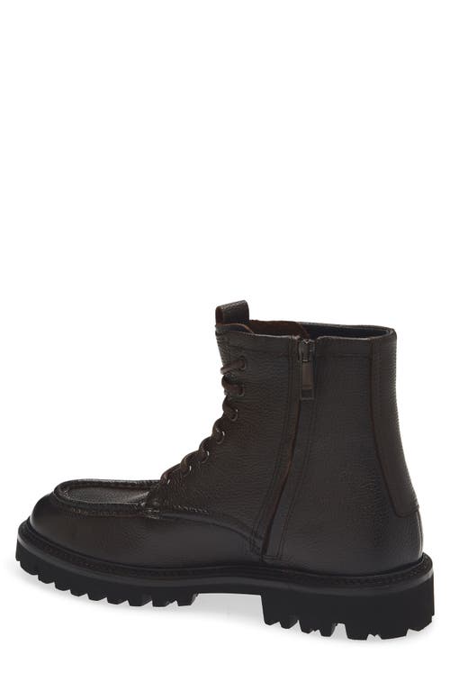 Hugo Boss Boss Julio Lugged Moc Toe Leather Boot In Black