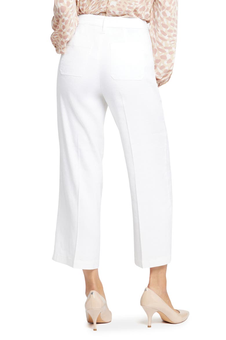 Linen Blend Crop Wide Leg Pants, Alternate, color, OPTIC WHITE