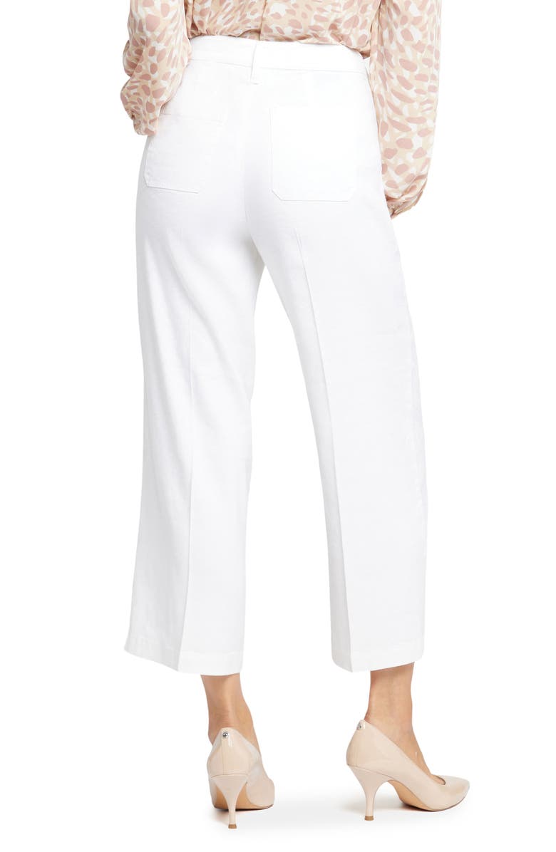 NYDJ Linen Blend Crop Wide Leg Pants, Alternate, color, Optic White