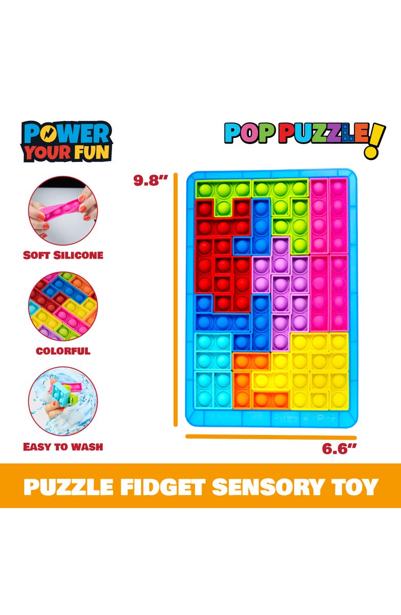 Power Your Fun Pop Puzzle Popper Fidget Game - Blue, Alternate, color, Blue