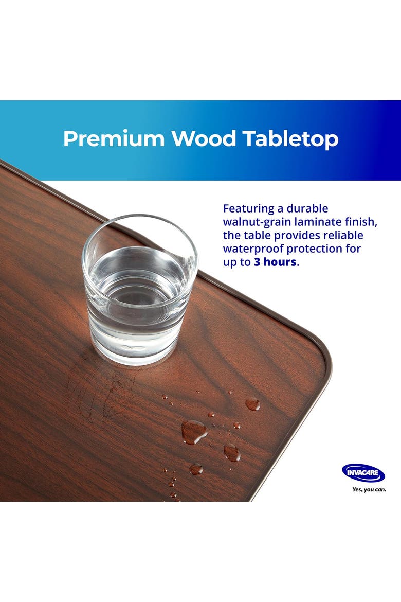 Adjustable & Tilting Table Bed with Wheels and L-Shaped Base, Alternate, color, Brown