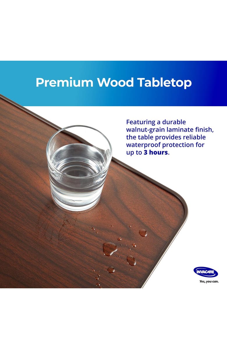 Invacare Adjustable & Tilting Table Bed with Wheels and L-Shaped Base, Alternate, color, Brown