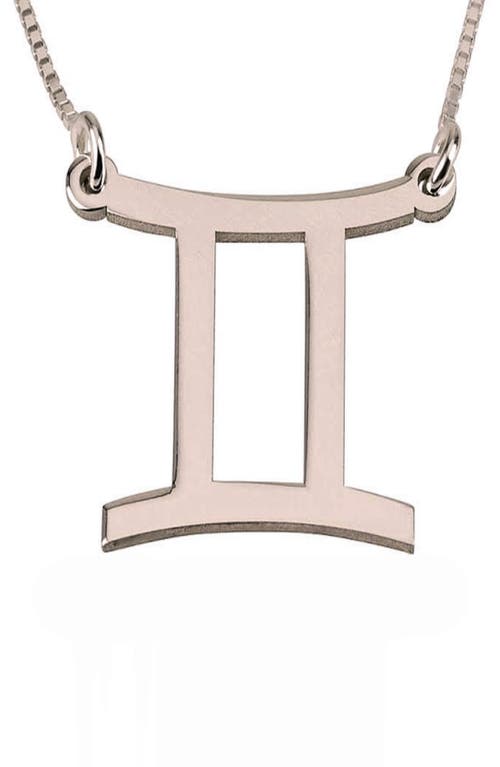 MELANIE MARIE Zodiac Pendant Necklace in Rose Gold Plated - Gemini 