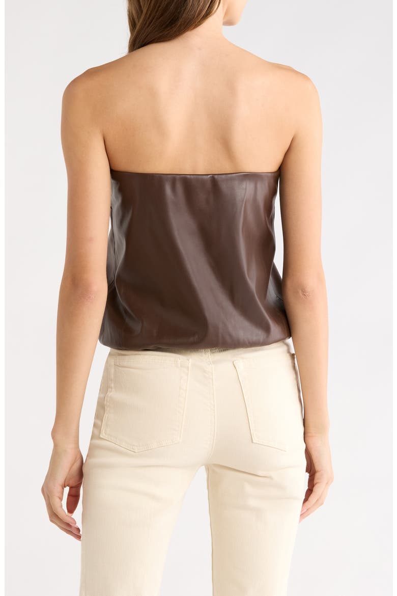 Camryn Faux Leather Strapless Top, Alternate, color, CHOCOLATE