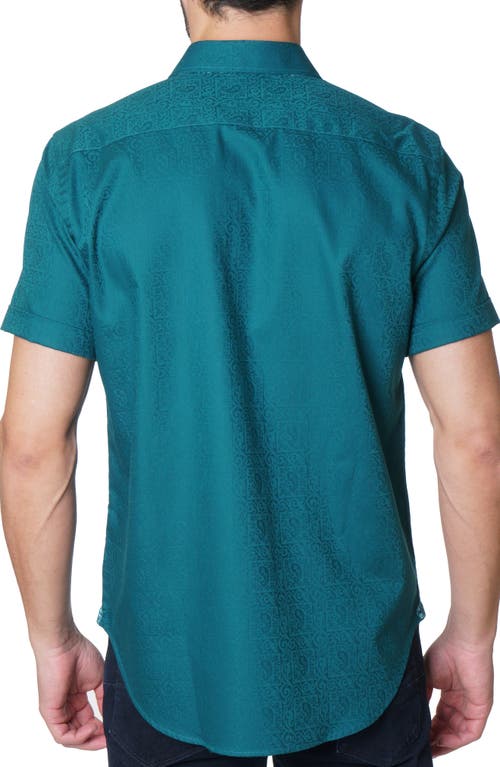 Shop Robert Graham Windsor 2 Short Sleeve Button-up Shirt In Dark Teal