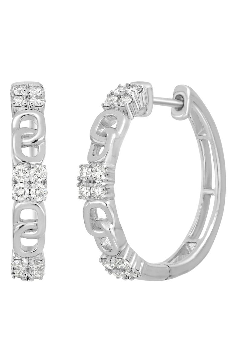 Bony Levy Diamond Chain Textured Hoop Earrings, Main, color, 