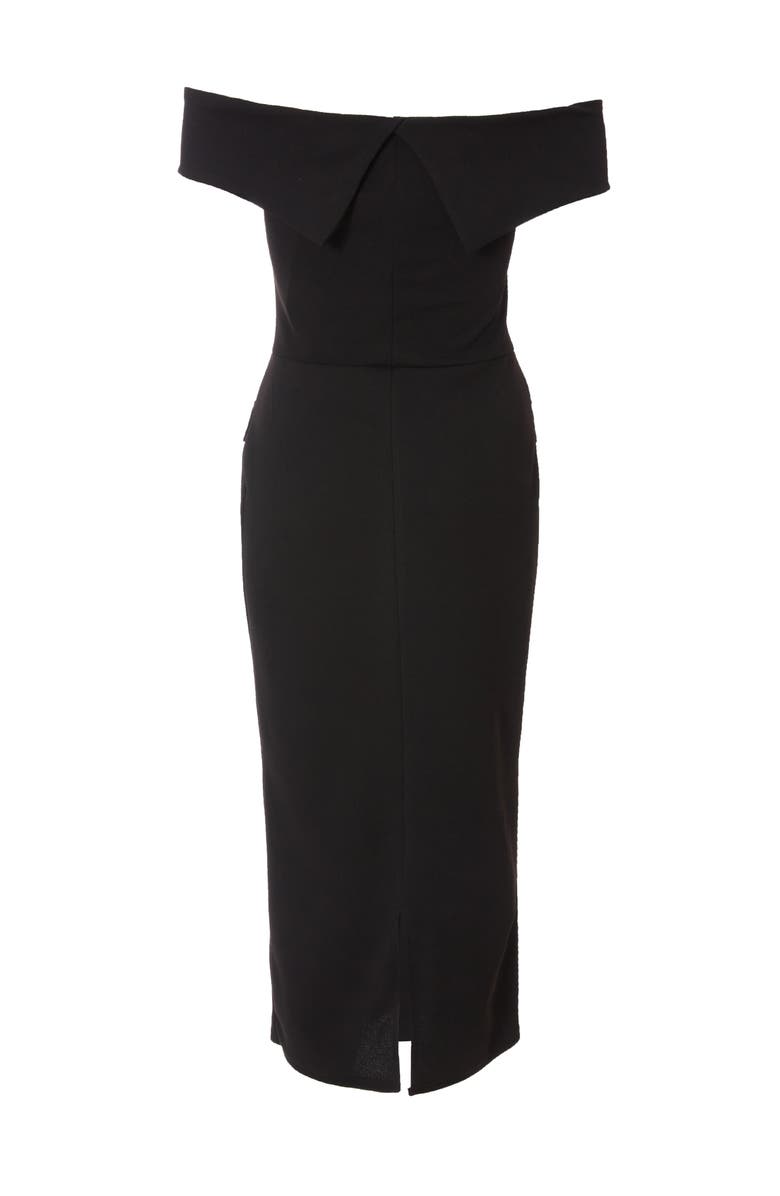 QUIZ Scuba Crepe Bardot Maxi Dress, Alternate, color, Black