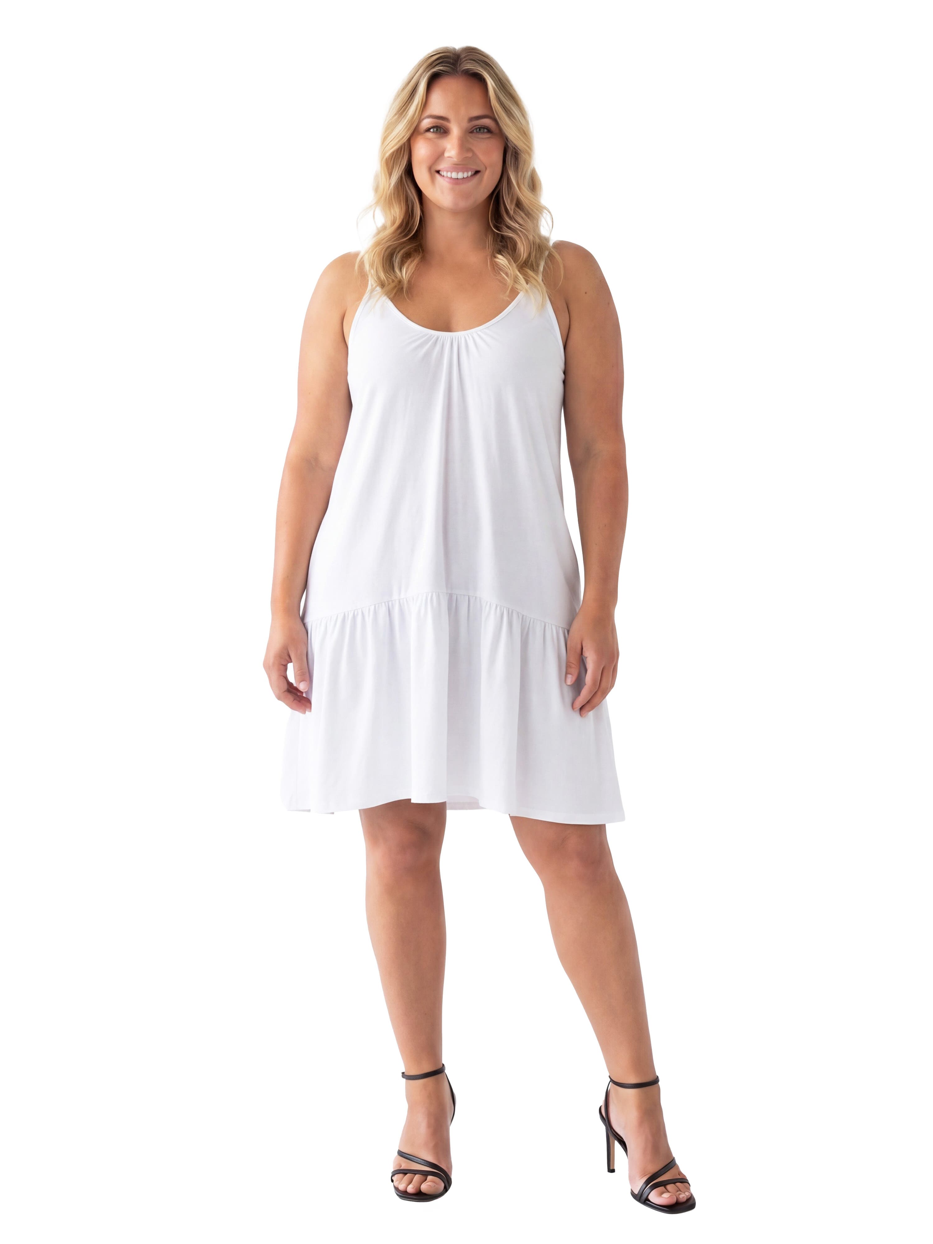 Curvy Essential Scoop Neck Spaghetti Strap Pocket A-Line Mini Dress - image 3