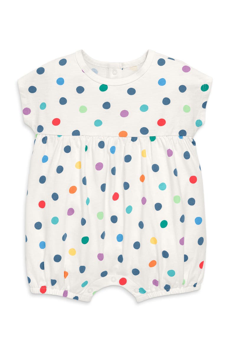 Primary Baby Bubble Shortie In Rainbow Confetti Dots, Main, color,