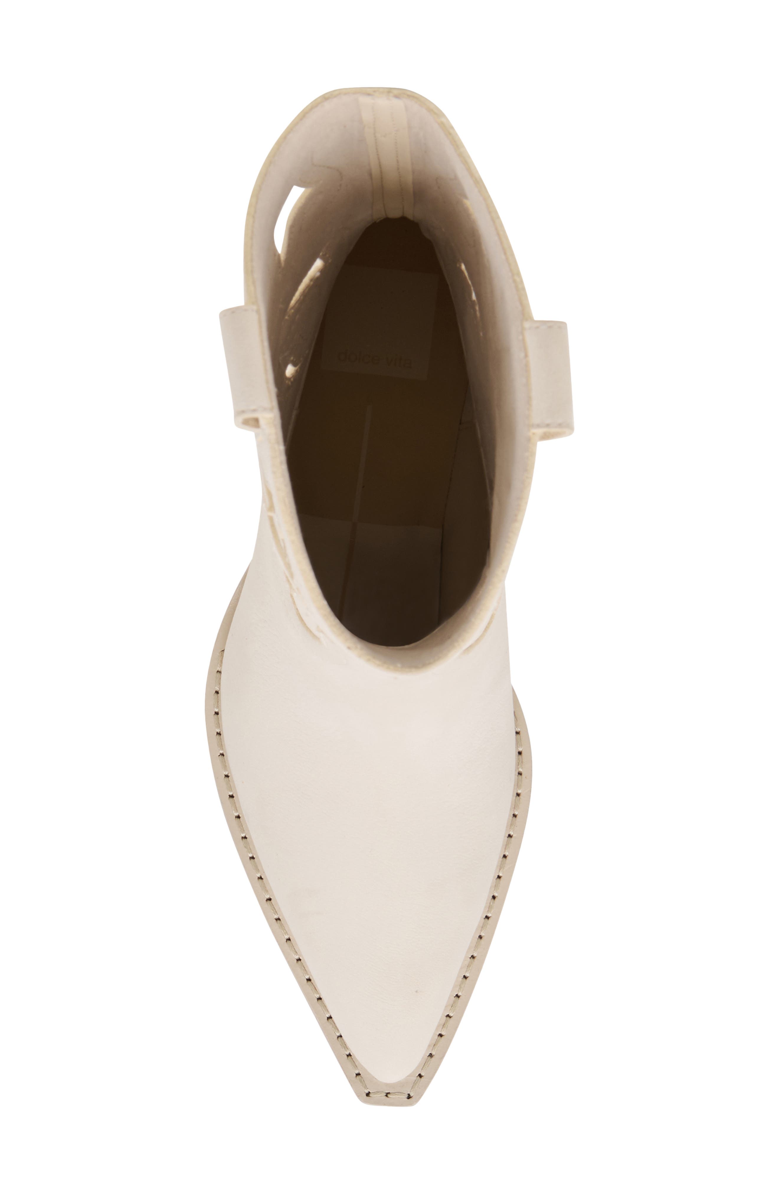Dolce Vita Ravena Cutout Western Boot, Alternate, color, Off White Nubuck