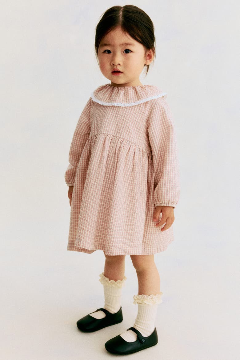 Cotton Dress, Main, color, Light pink/beige checked
