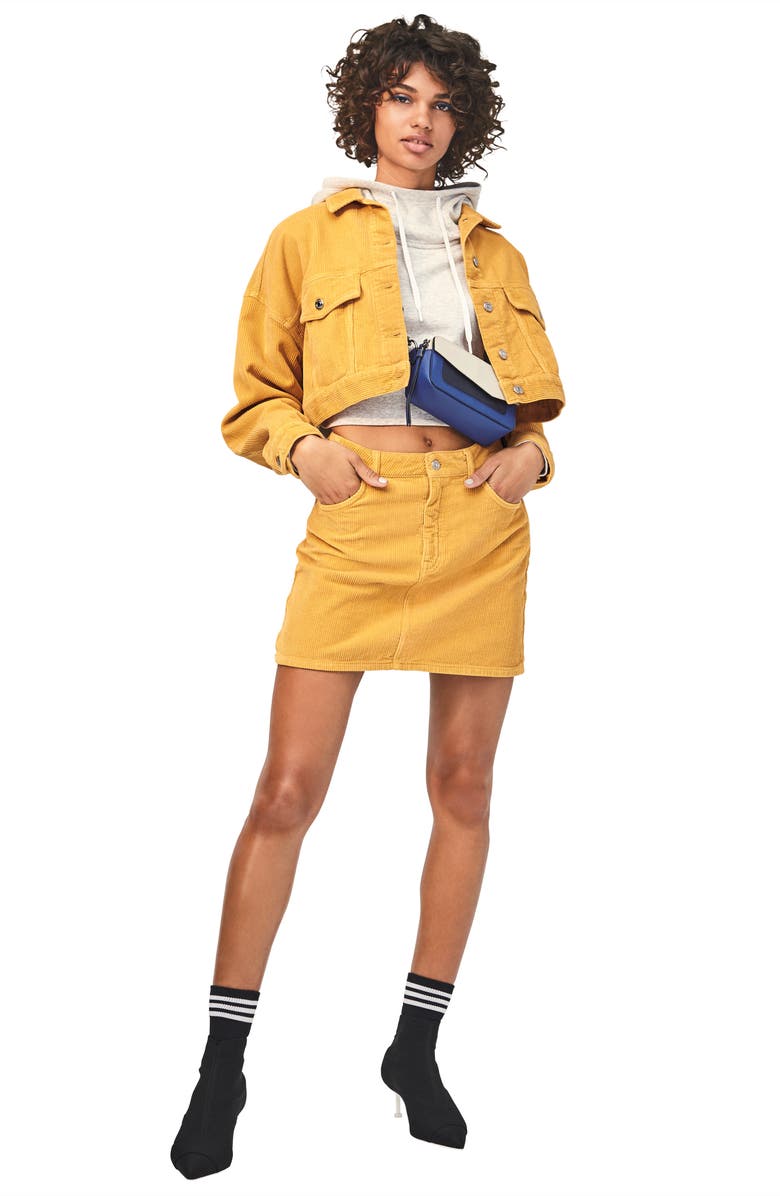 Topshop Corduroy Skirt, Alternate, color, 