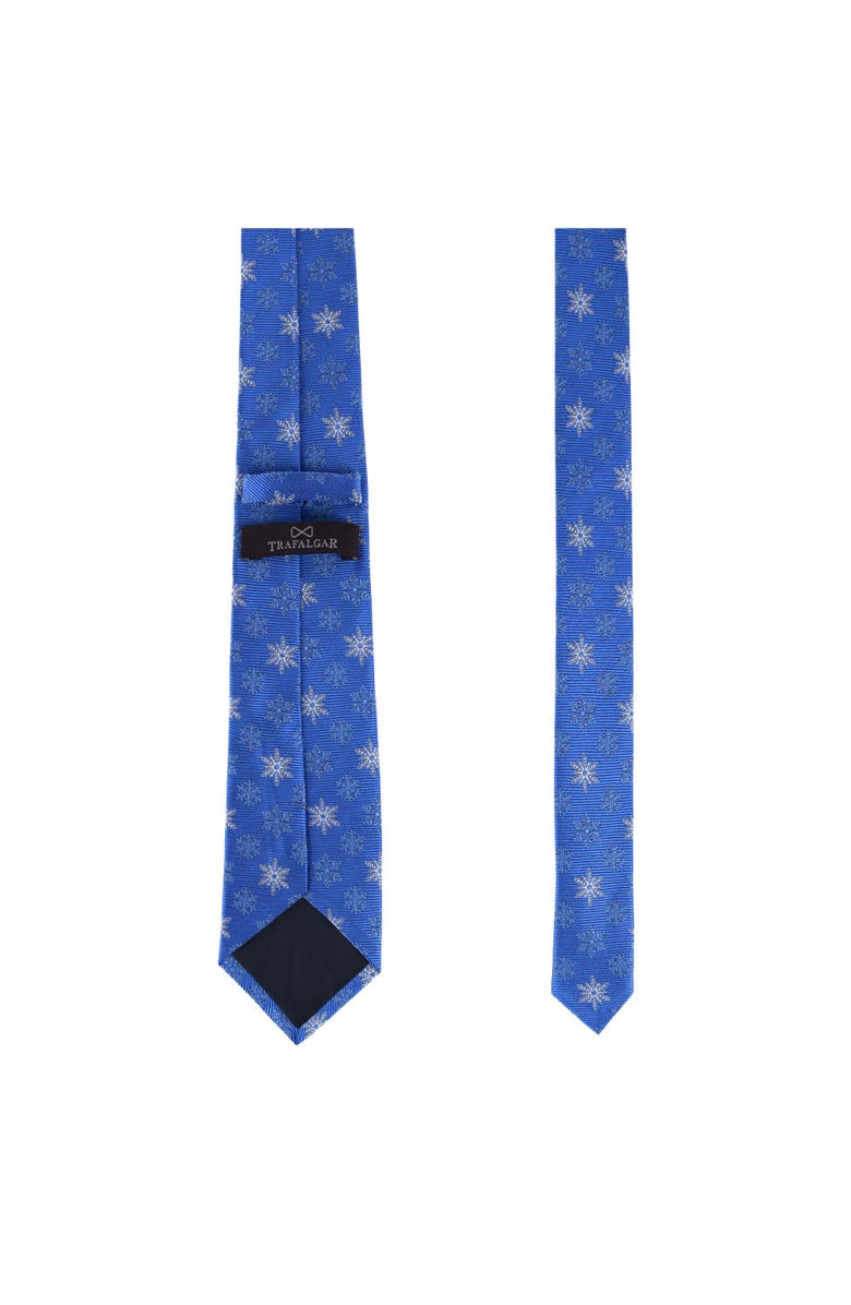 Trafalgar Big and Tall Let It Snow Novelty Snowflake Nectie, Alternate, color, Light Blue